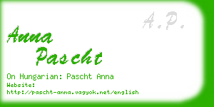 anna pascht business card